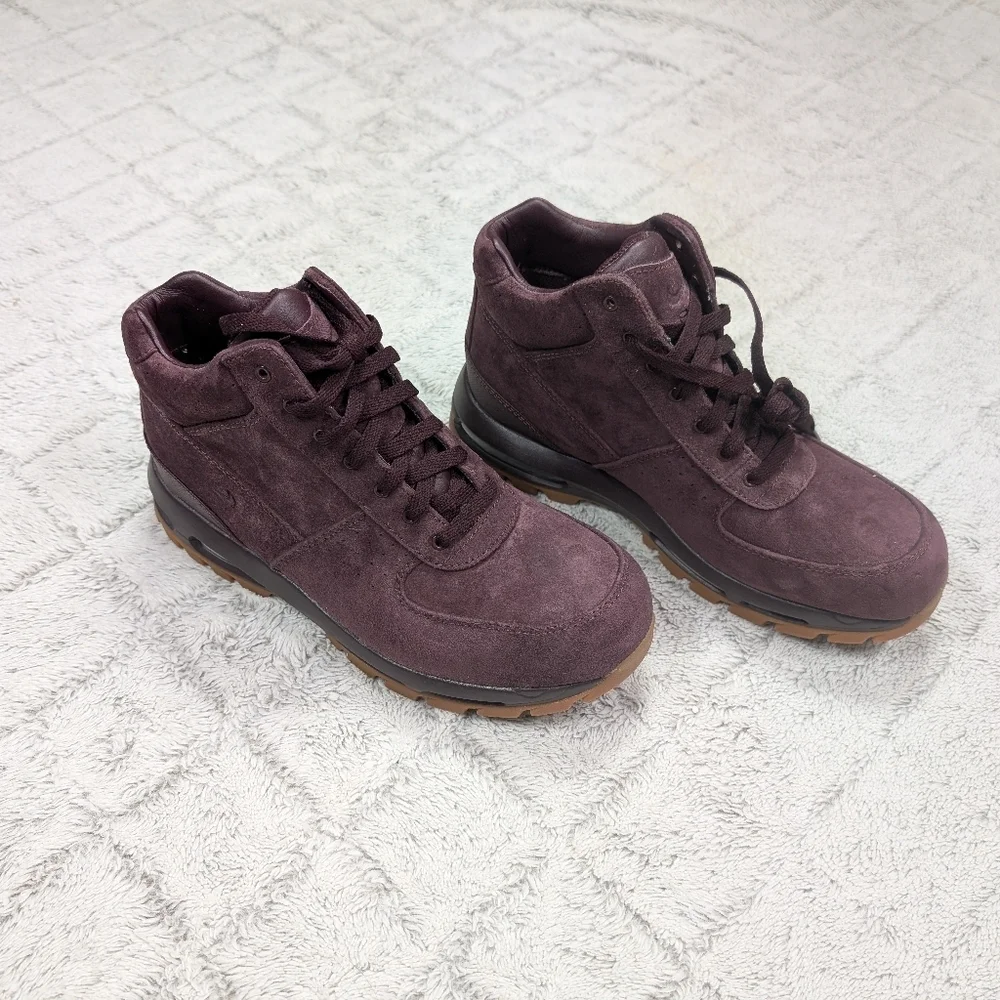 Nike Air Max Goadome ACG Deep Burgundy Gum Suede Boots Mens 10.5 865031-602 NEW
